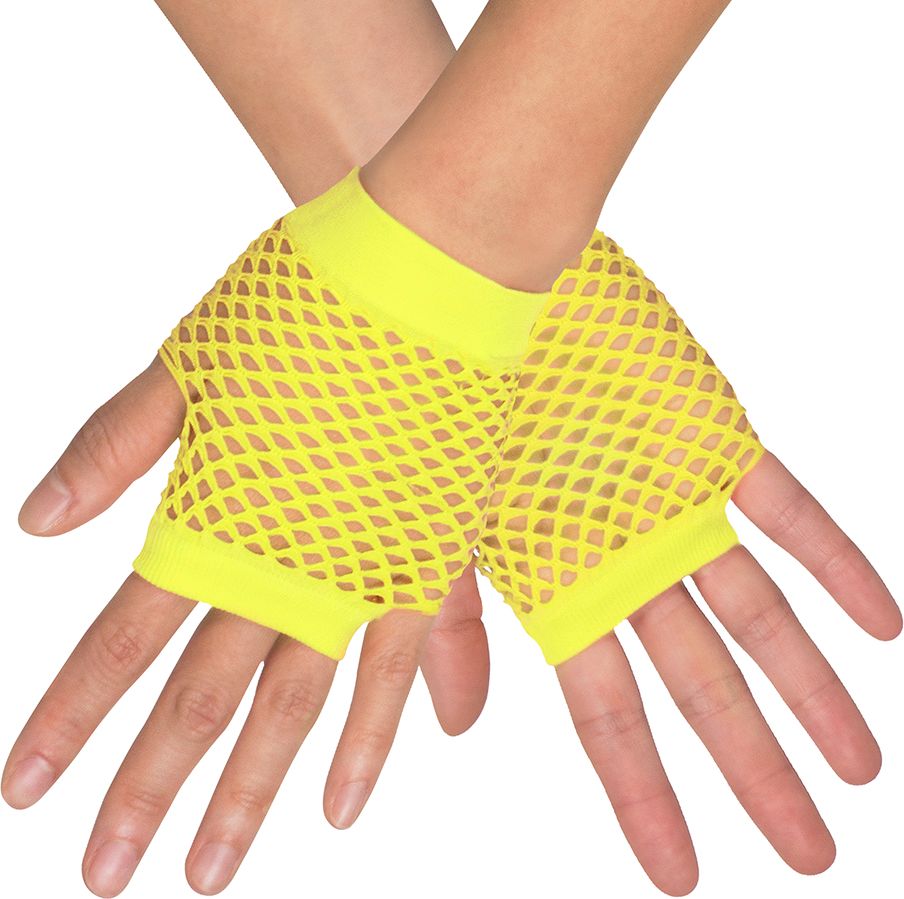 New York visnet handschoenen neon geel