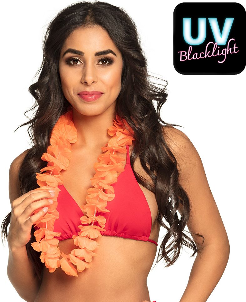 Ohana Hawaii Krans Neon Oranje