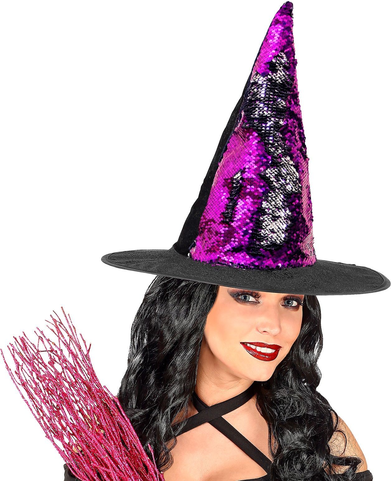 Omkeerbare Pailletten Heksen Hoed