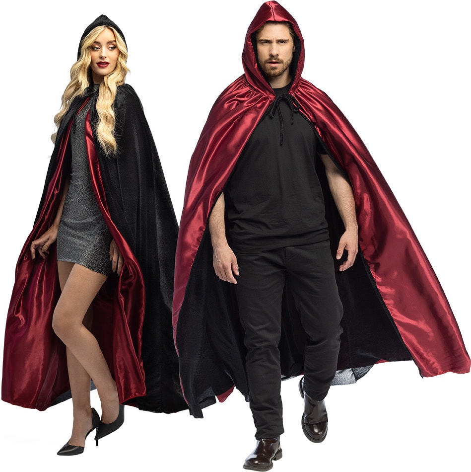Omkeerbare Vampier Cape Zwart Rood