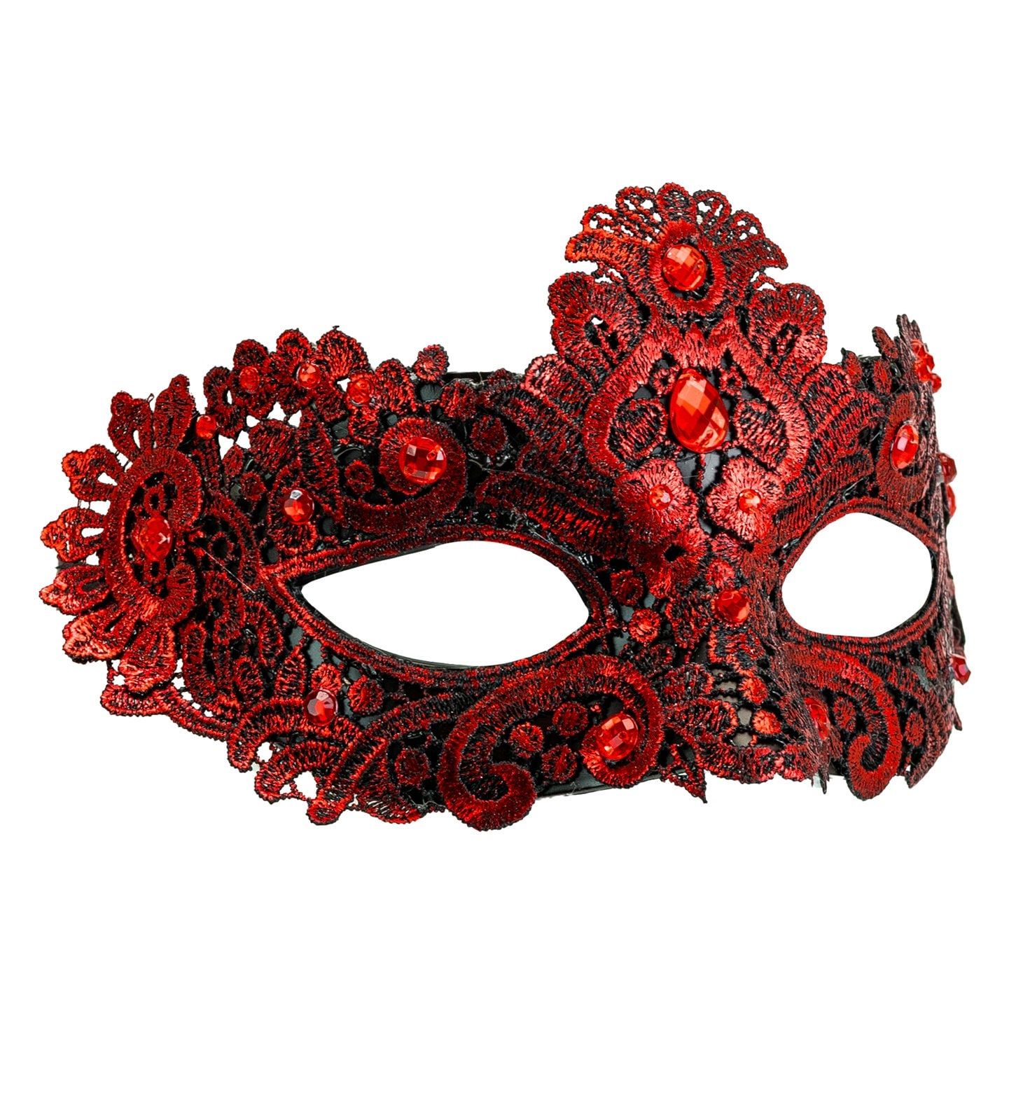 Oogmasker Rood met Stenen