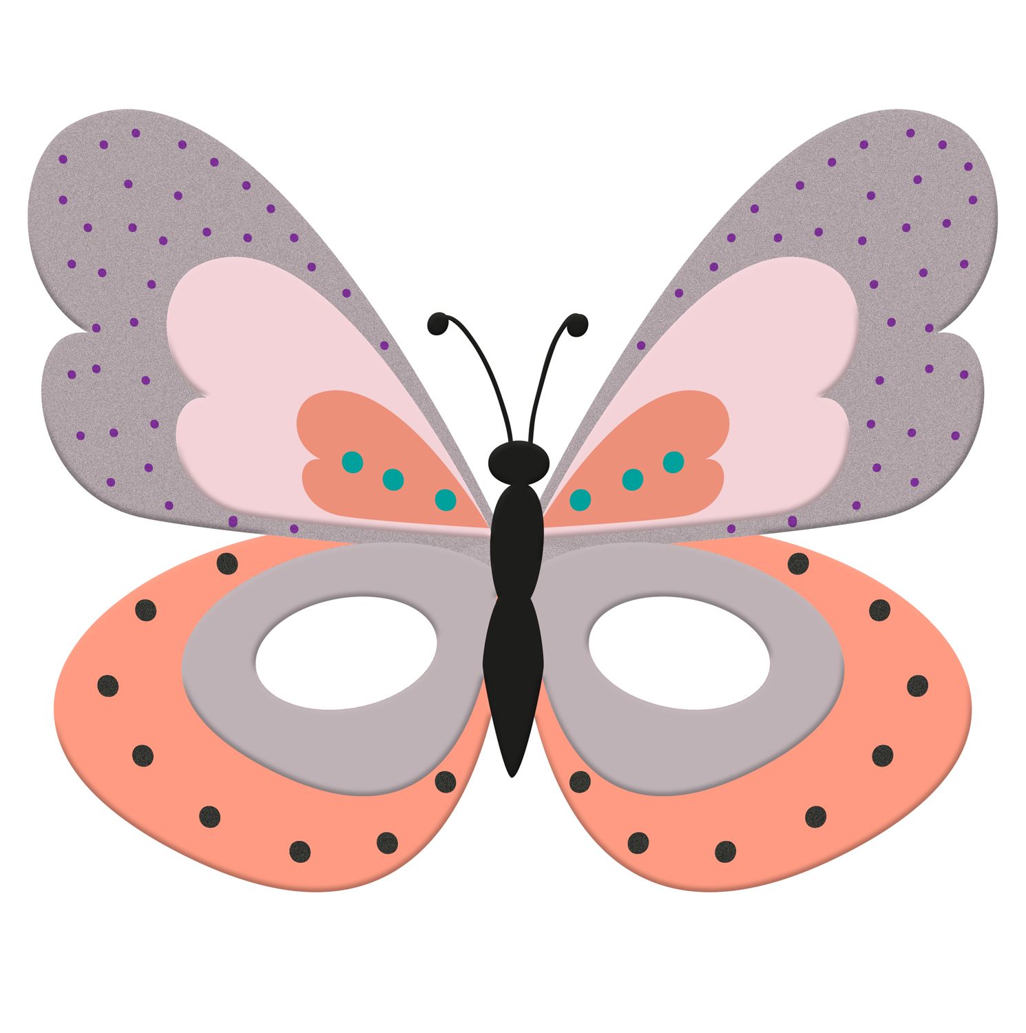 Oogmasker vlinder van vilt