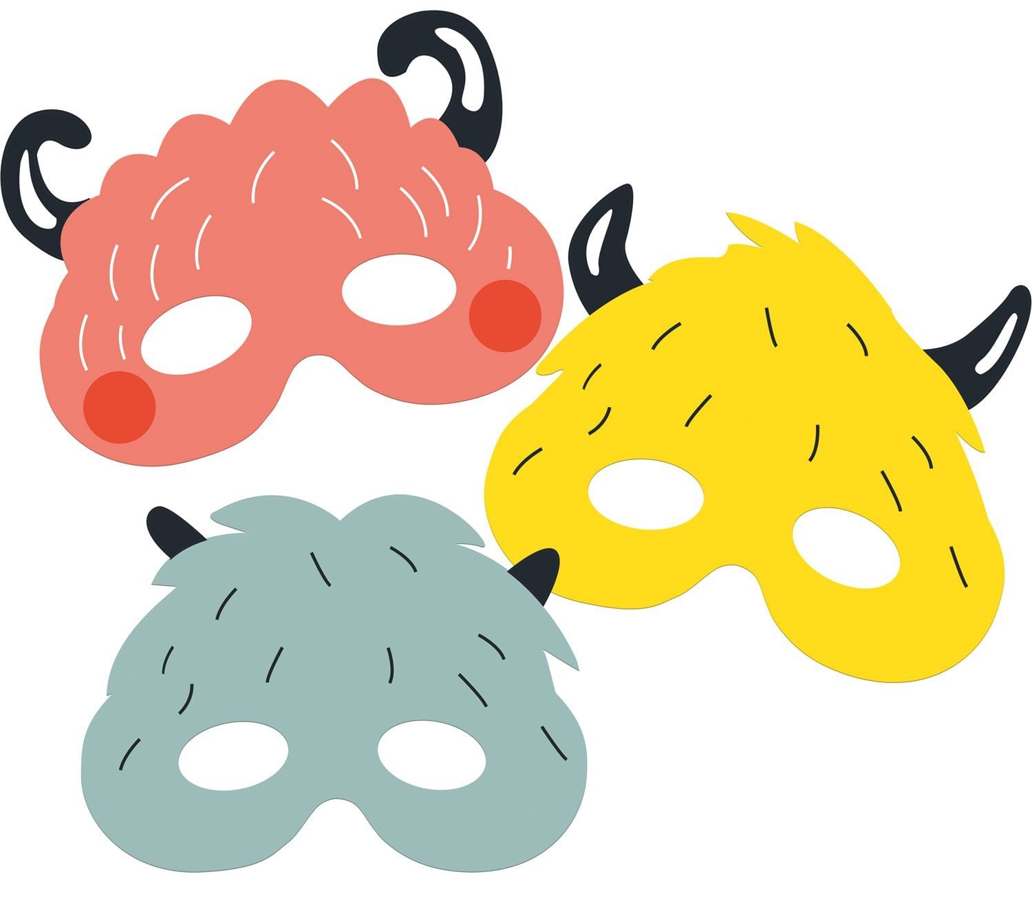 Oogmaskers Monster Bash 6 Stuks