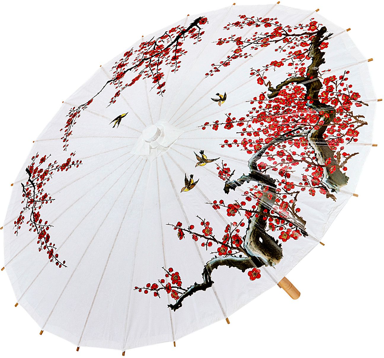 Oosterse Paraplu met Houten Structuur 84cm