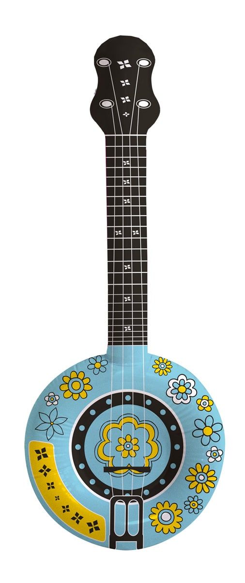 Opblaas Banjo Blauw 88cm