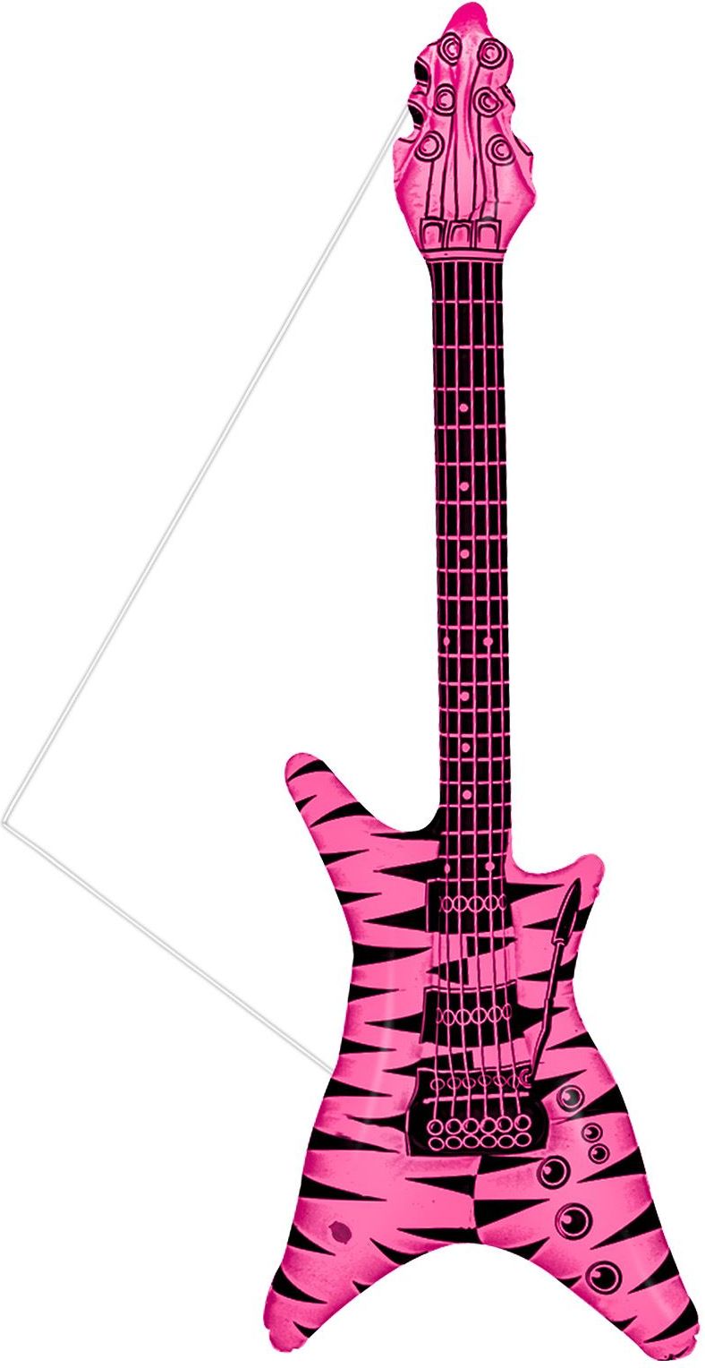 Opblaasbaar Roze Zebra Print Hardrock Gitaar