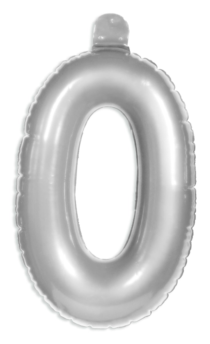 Opblaascijfer 0 Zilver