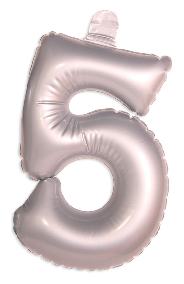 Opblaascijfer 5 Zilver