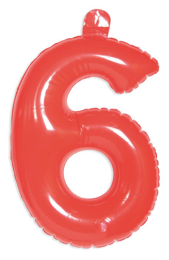 Opblaascijfer 6 Rood