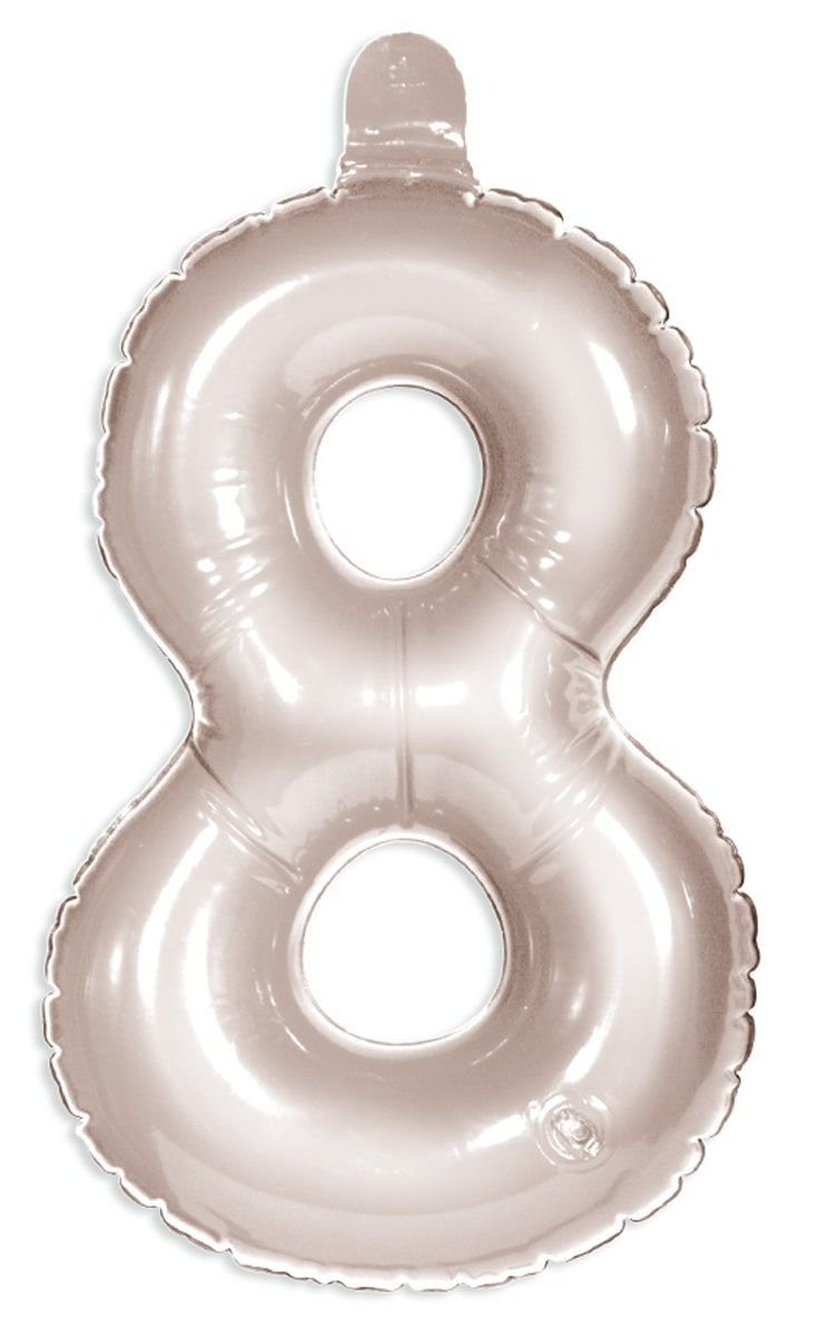 Opblaascijfer 8 Zilver