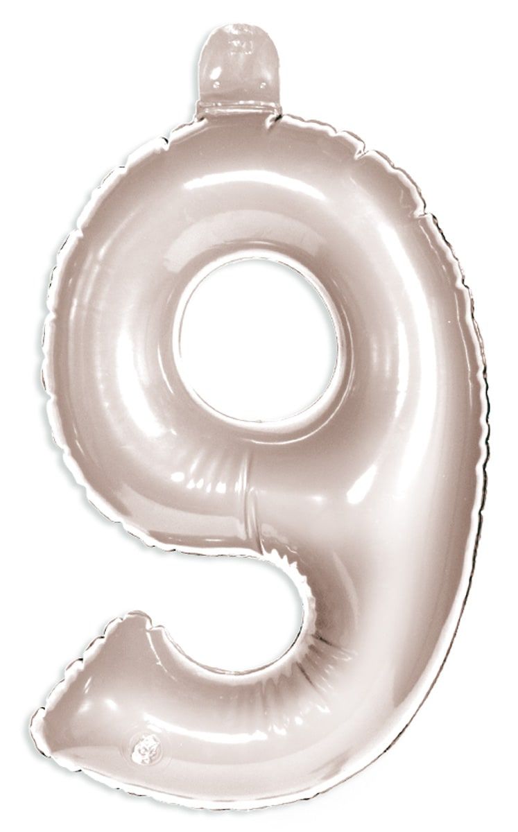 Opblaascijfer 9 Zilver