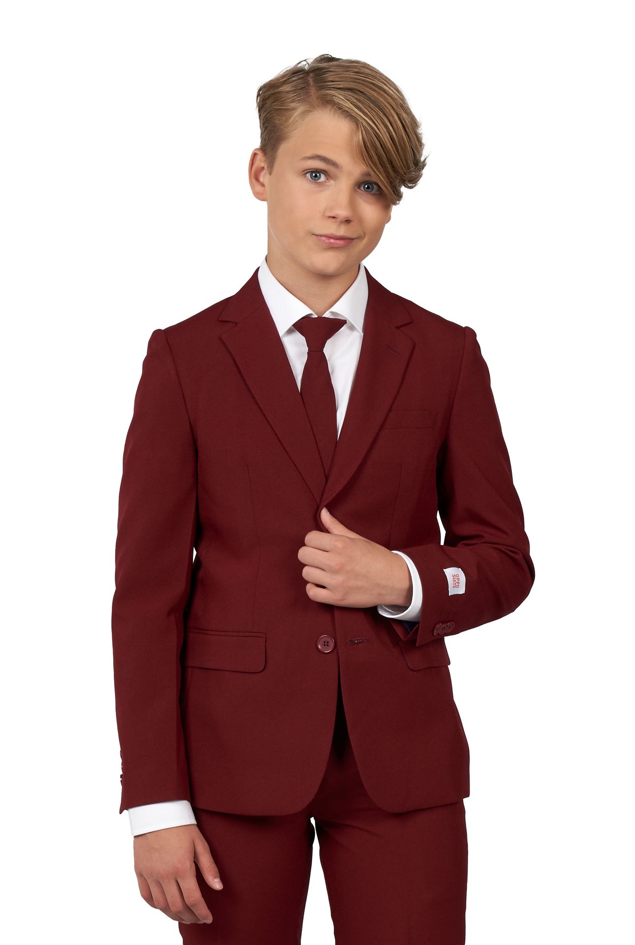 Opposuits Burgundy Rode Suit Tiener Jongens