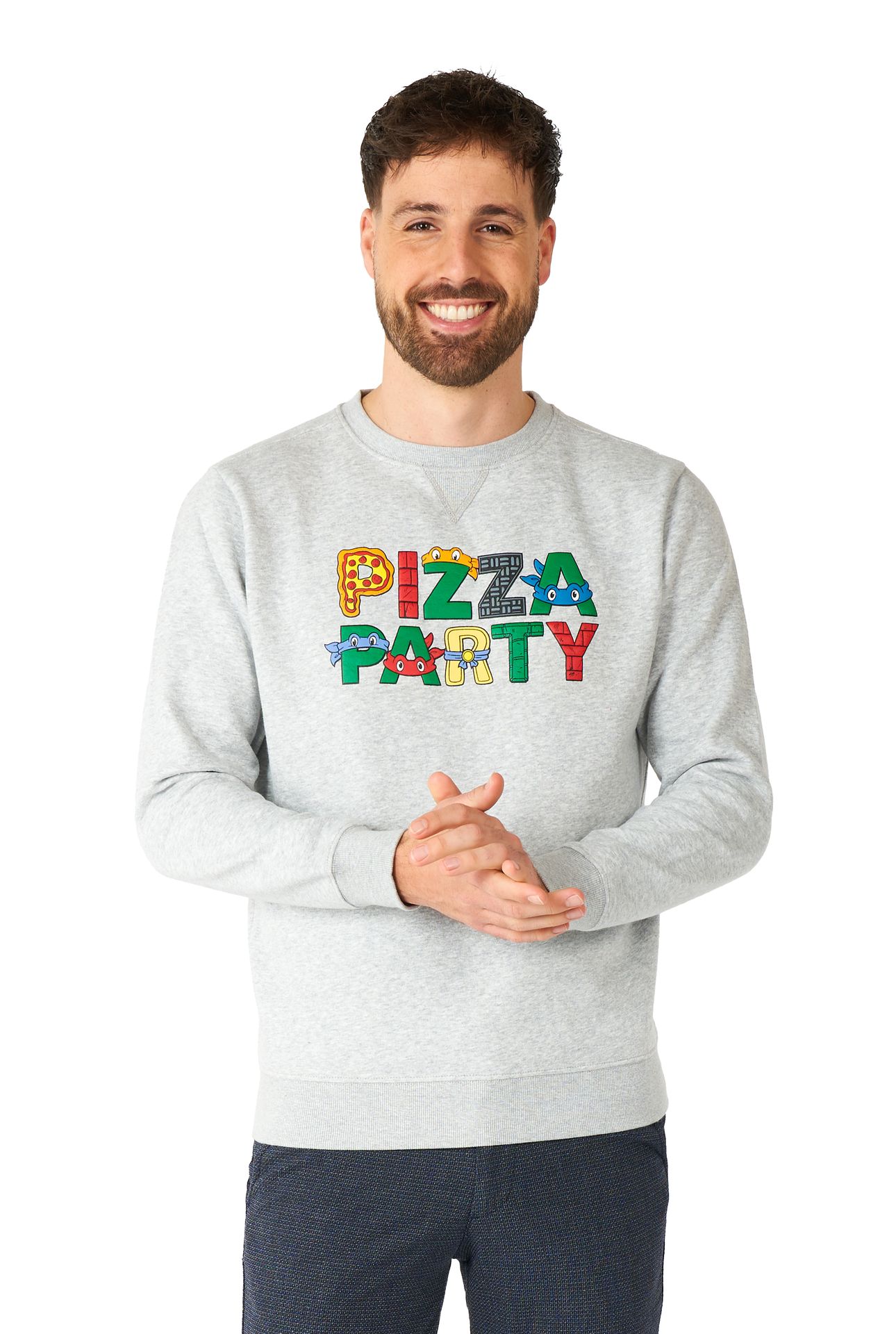 Opposuits Grijze Pizza Party Sweater Heren