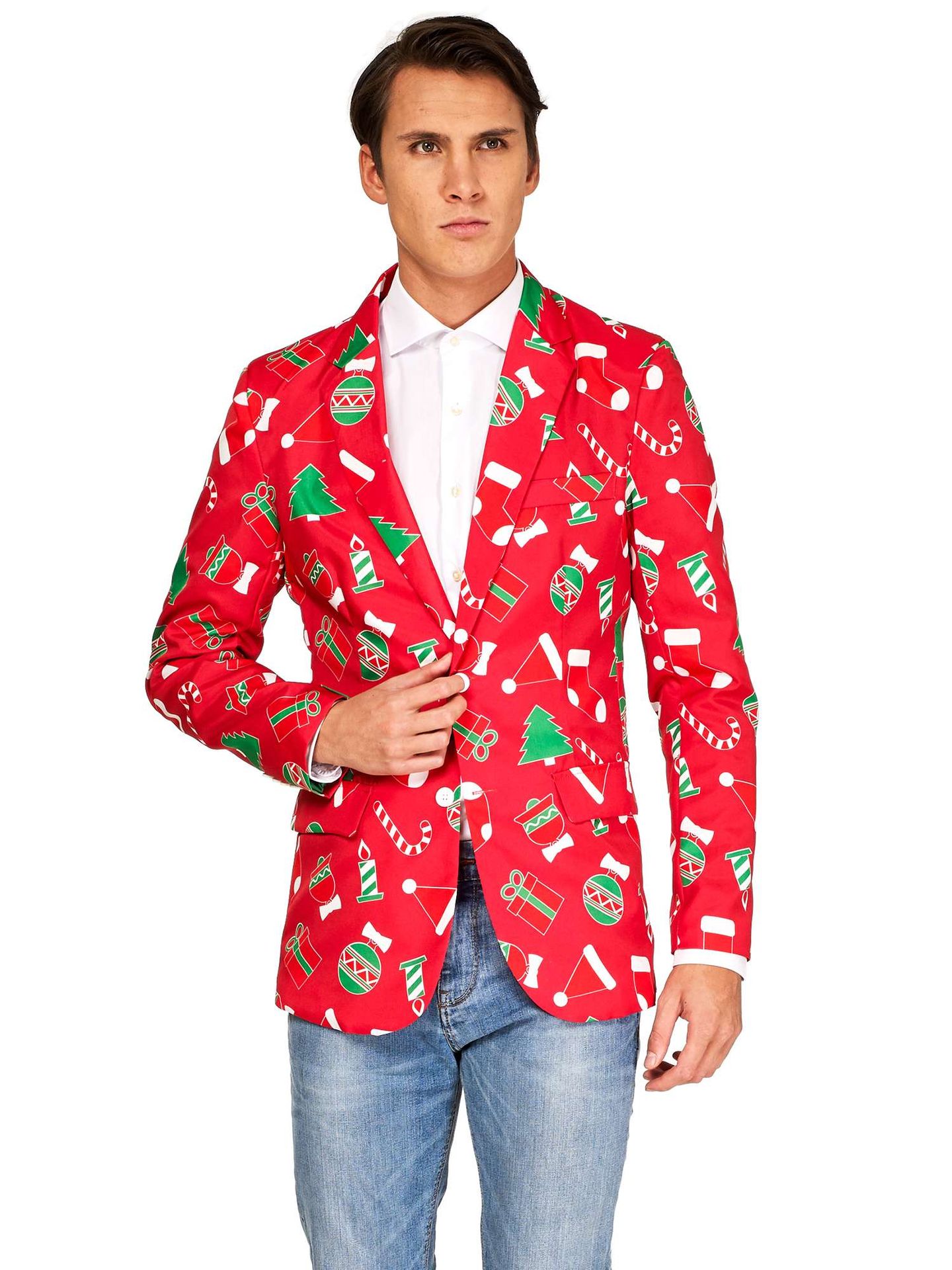 Opposuits Heren Blazer Xmas Icons Rood