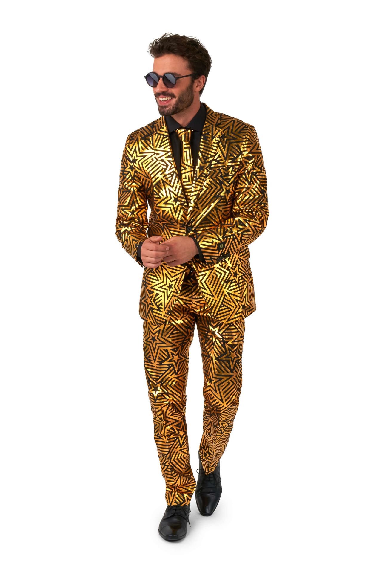 Opposuits Heren Golden Geo Star Kostuum