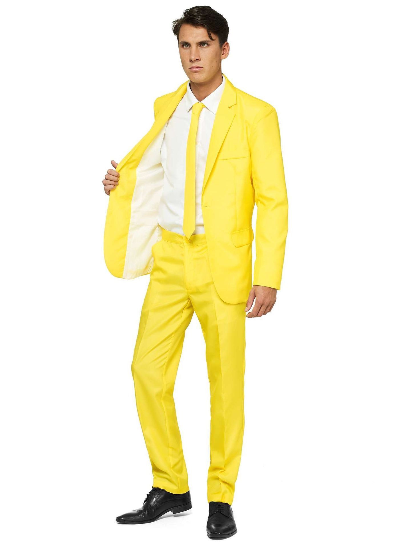 Opposuits Heren Solid Yellow Kostuum