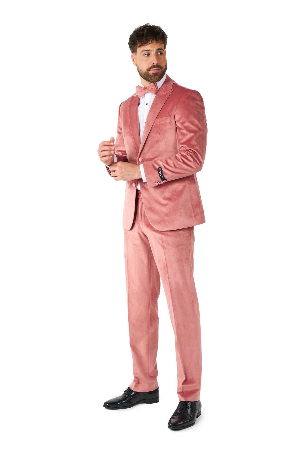 Opposuits Heren Vintage Tuxedo Velvet Roze