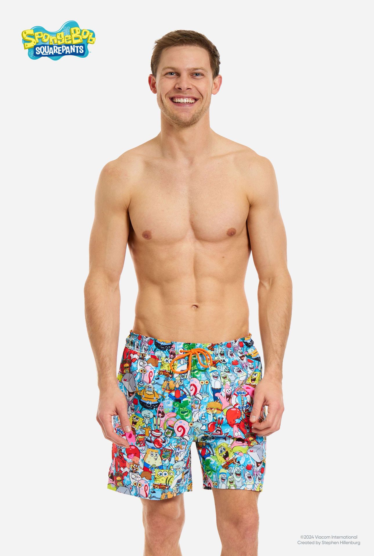 Opposuits Heren Zwembroek Spongebob Karakters Lichtblauw