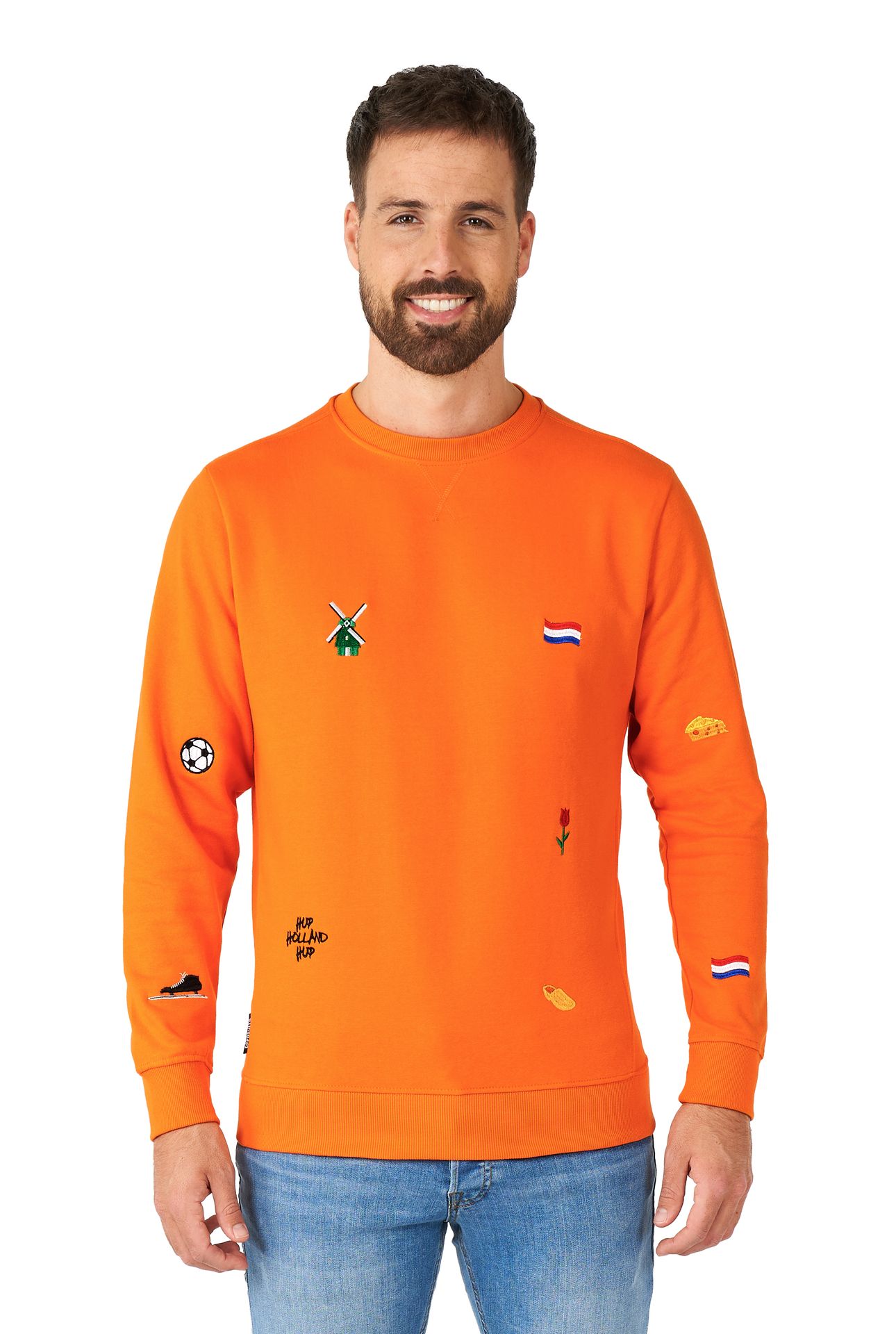 Opposuits Hup Holland oranje Deluxe Sweater Heren
