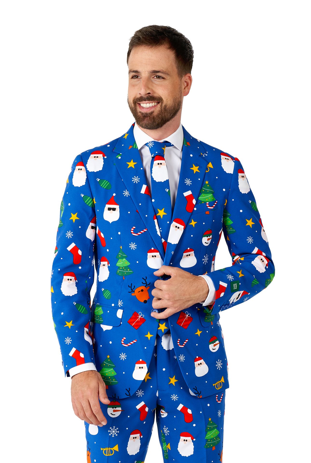 Opposuits Kerstmis Festivity Blue Suit Heren