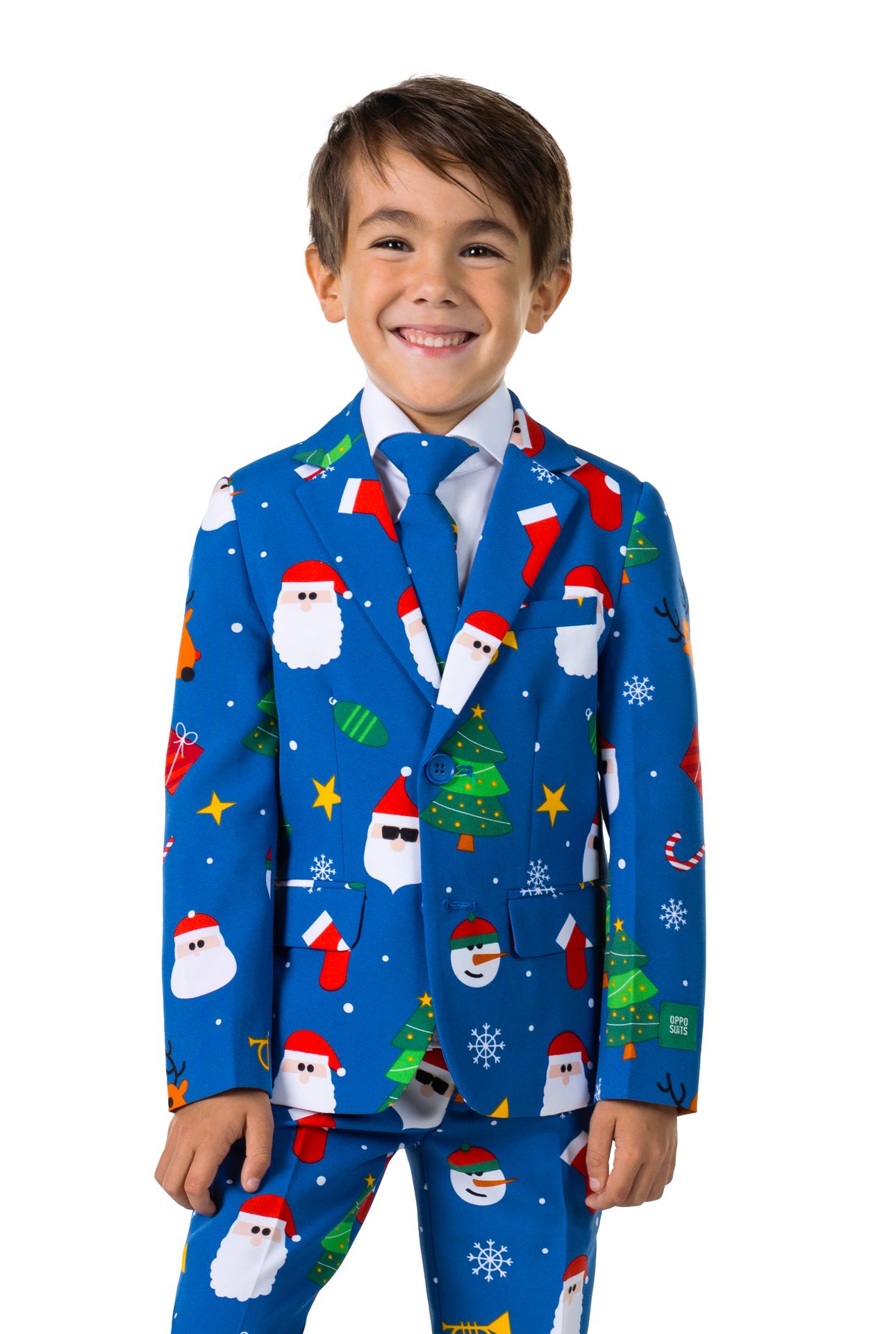 Opposuits Kerstmis Festivity Blue Suit Jongens