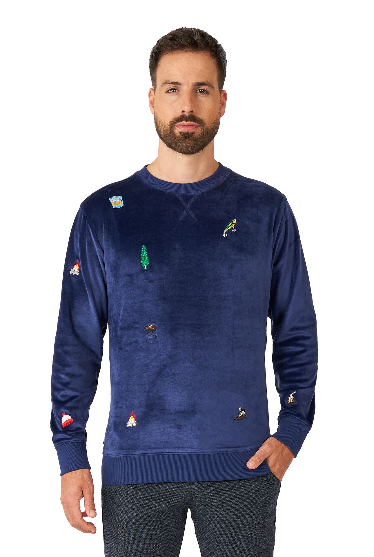 Opposuits Kerstmis - Velvet Navy Sweater Heren