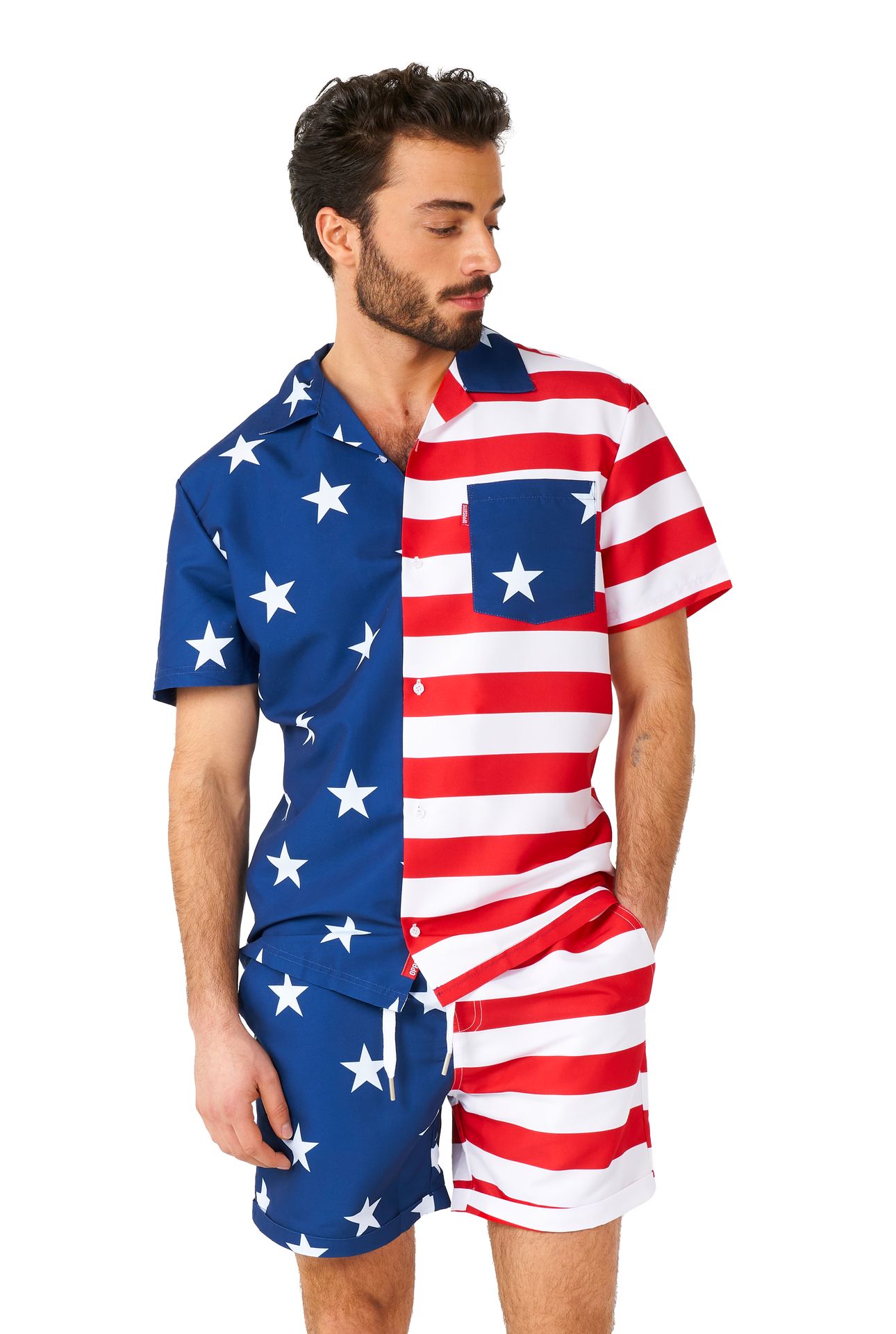 Opposuits Mczomer Amerikaanse Vlag Setje Heren