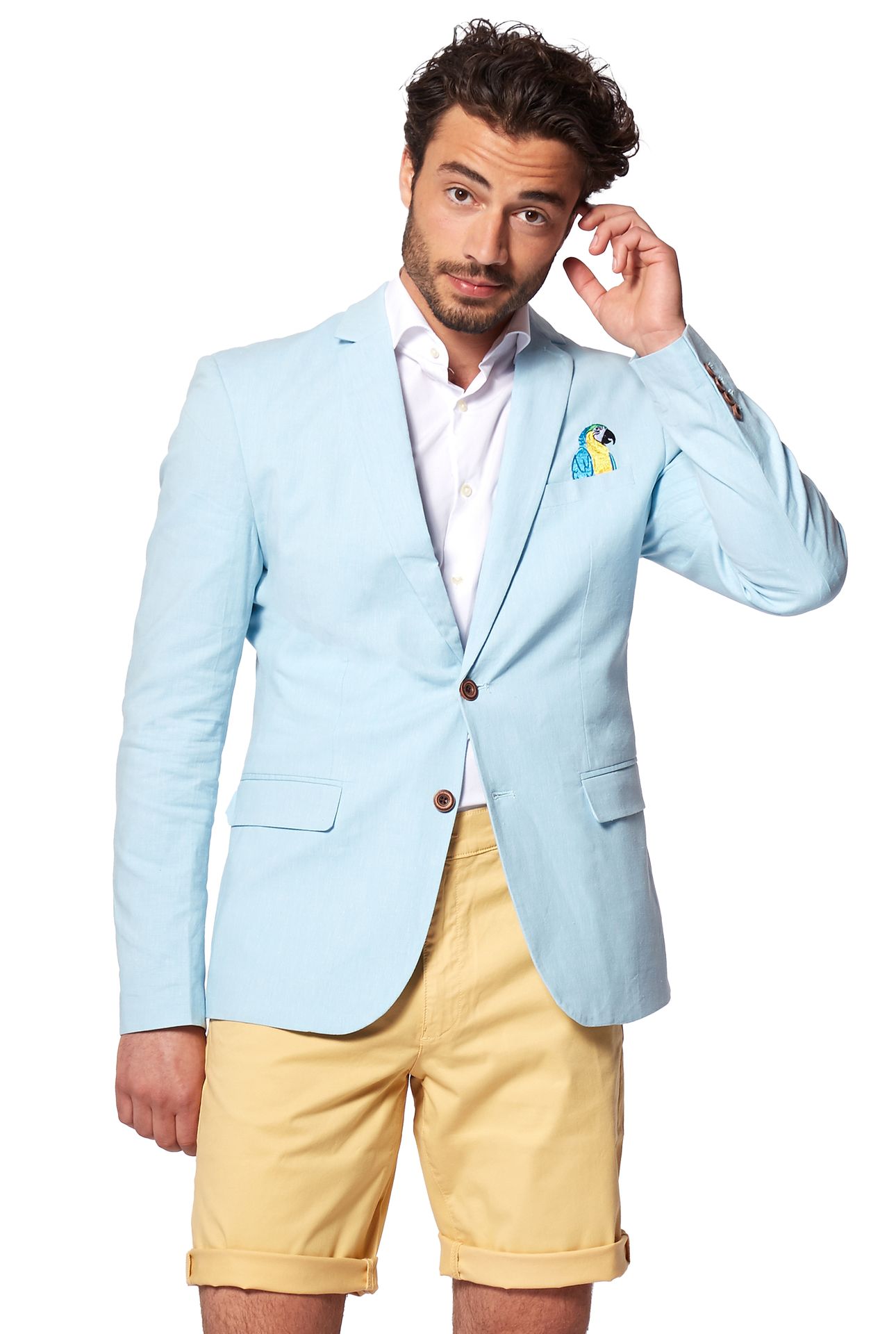 Opposuits Papegaai - Soft Blue Blazer Heren