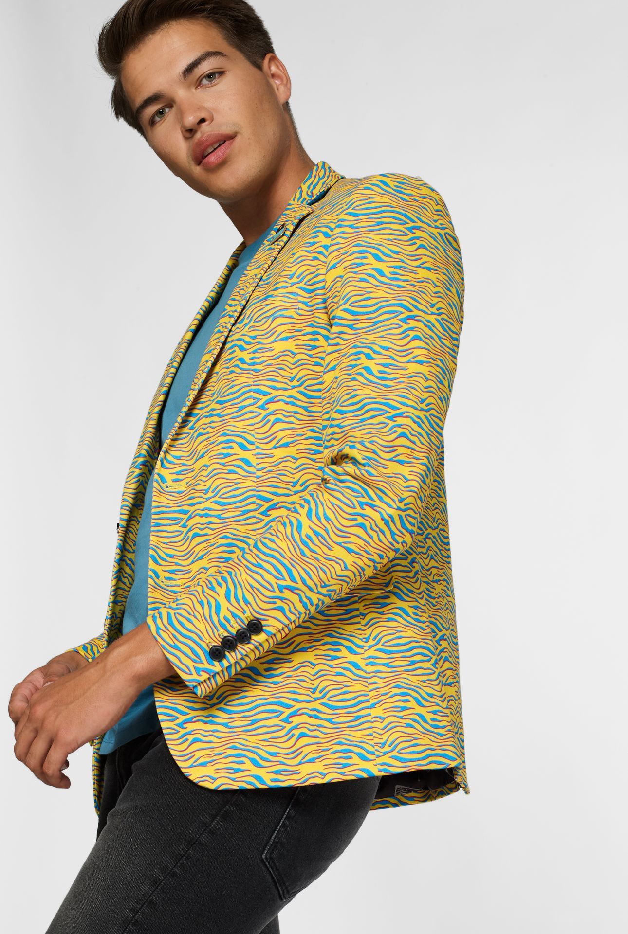 Opposuits Retro - 80's Animal - Electric Yellow Blazer Heren