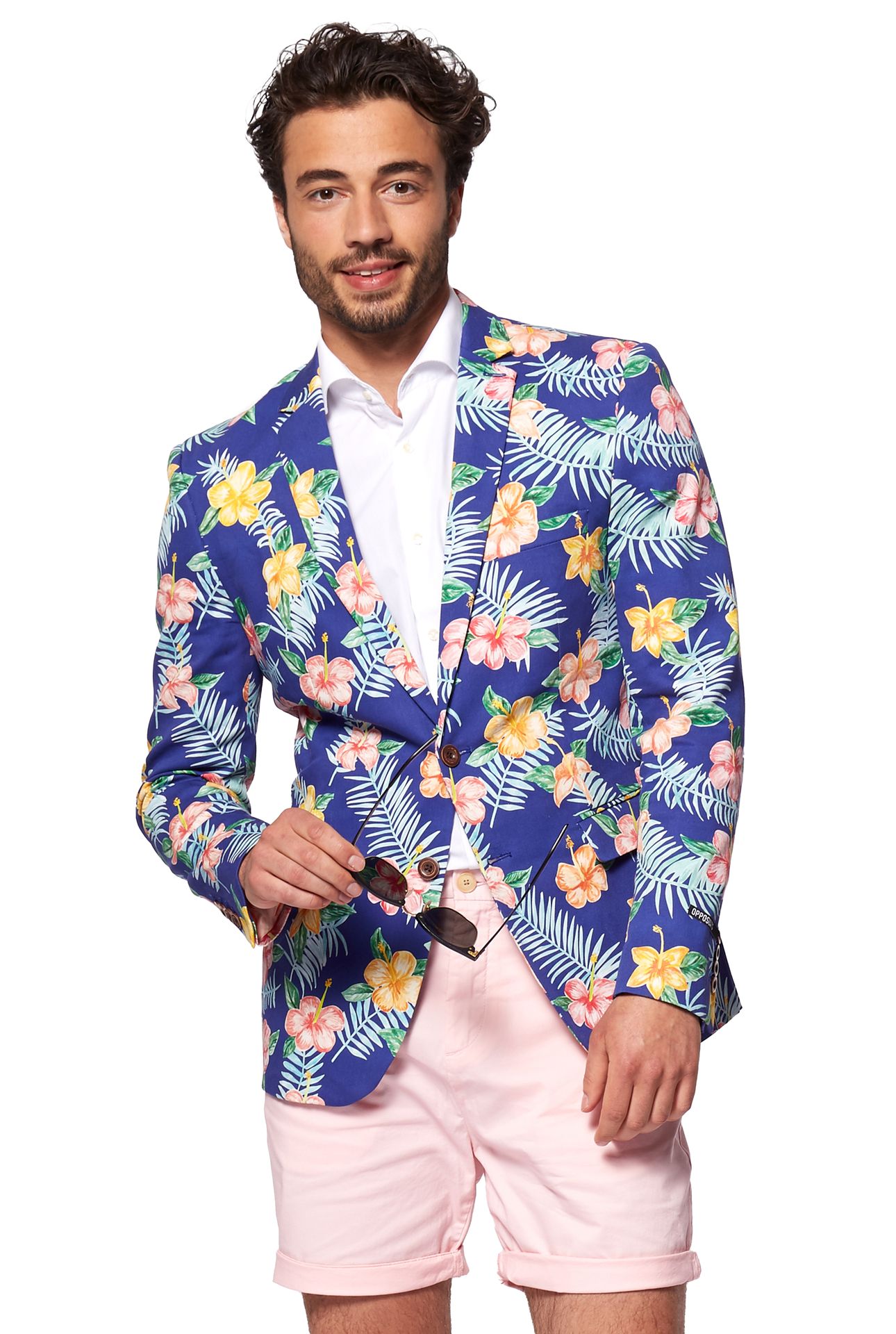 Opposuits Tropical Flowers - Blue Blazer Heren