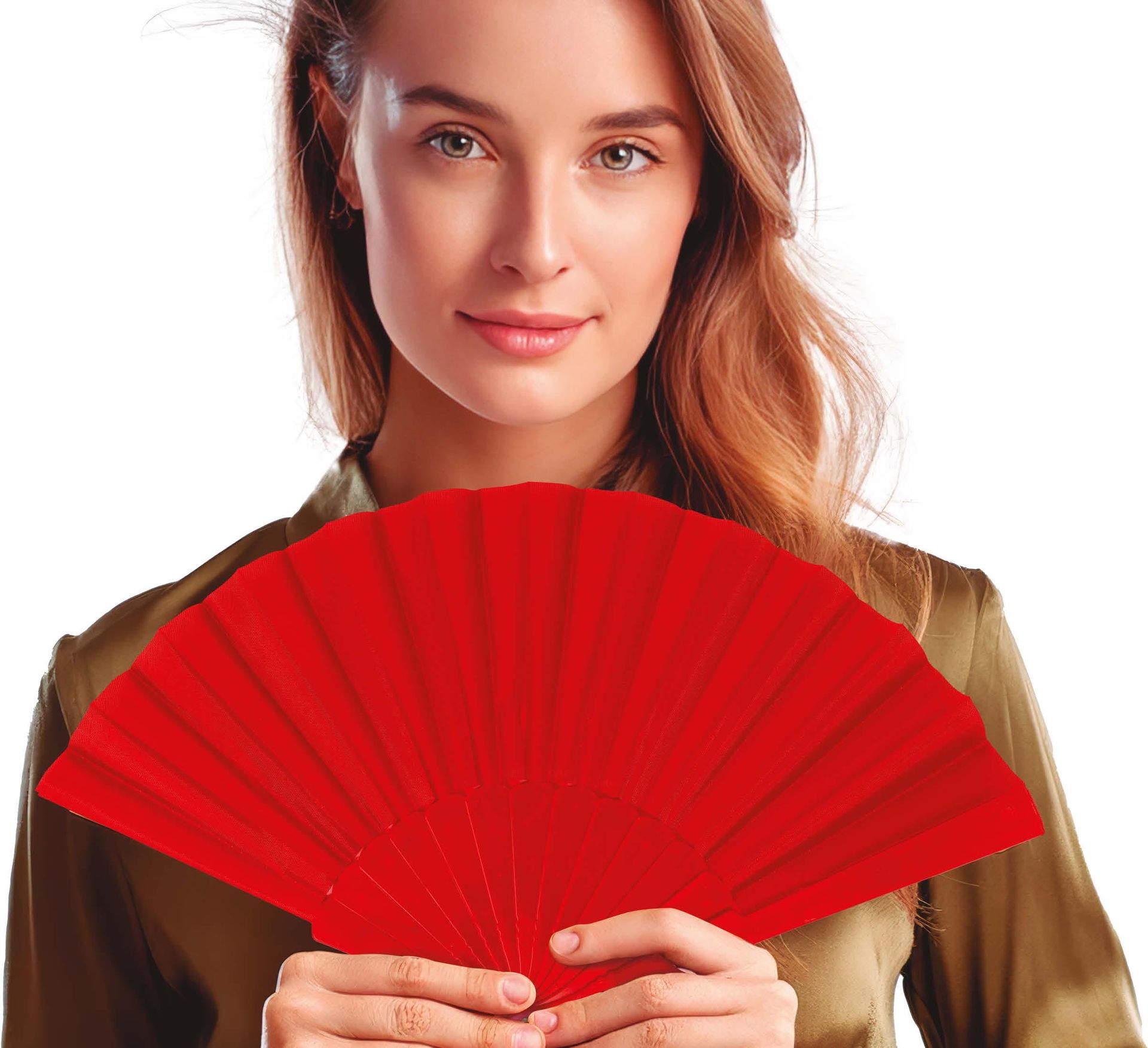 Opvouwbare Handwaaier Rood