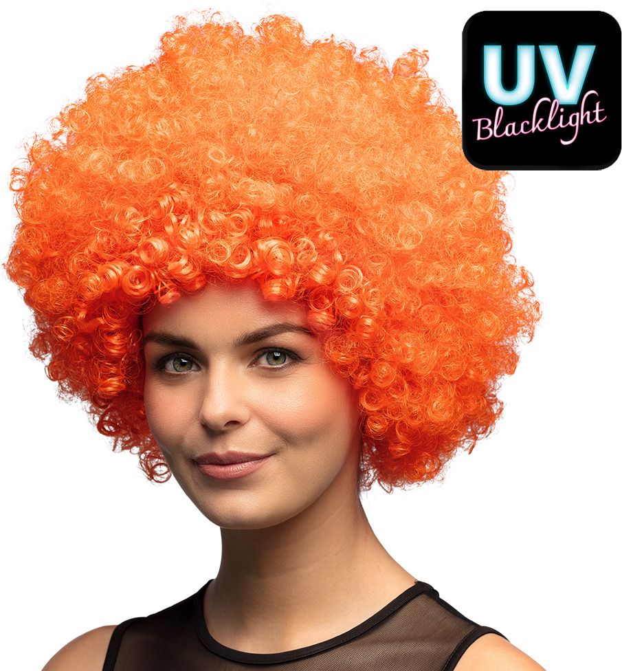 Oranje 70's Disco Afro Pruik