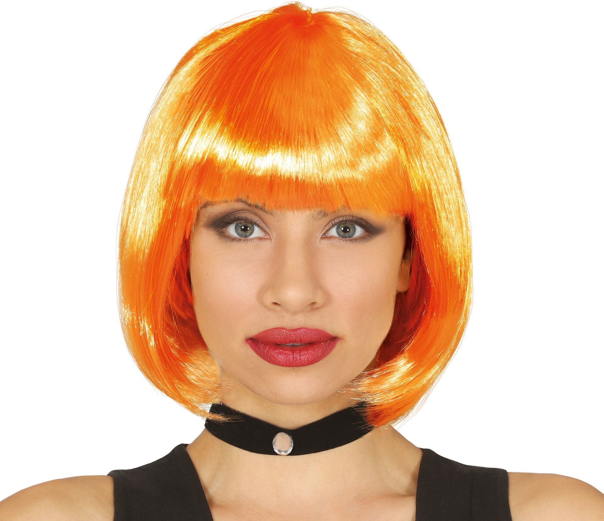 Oranje Boblijn Pruik Dames