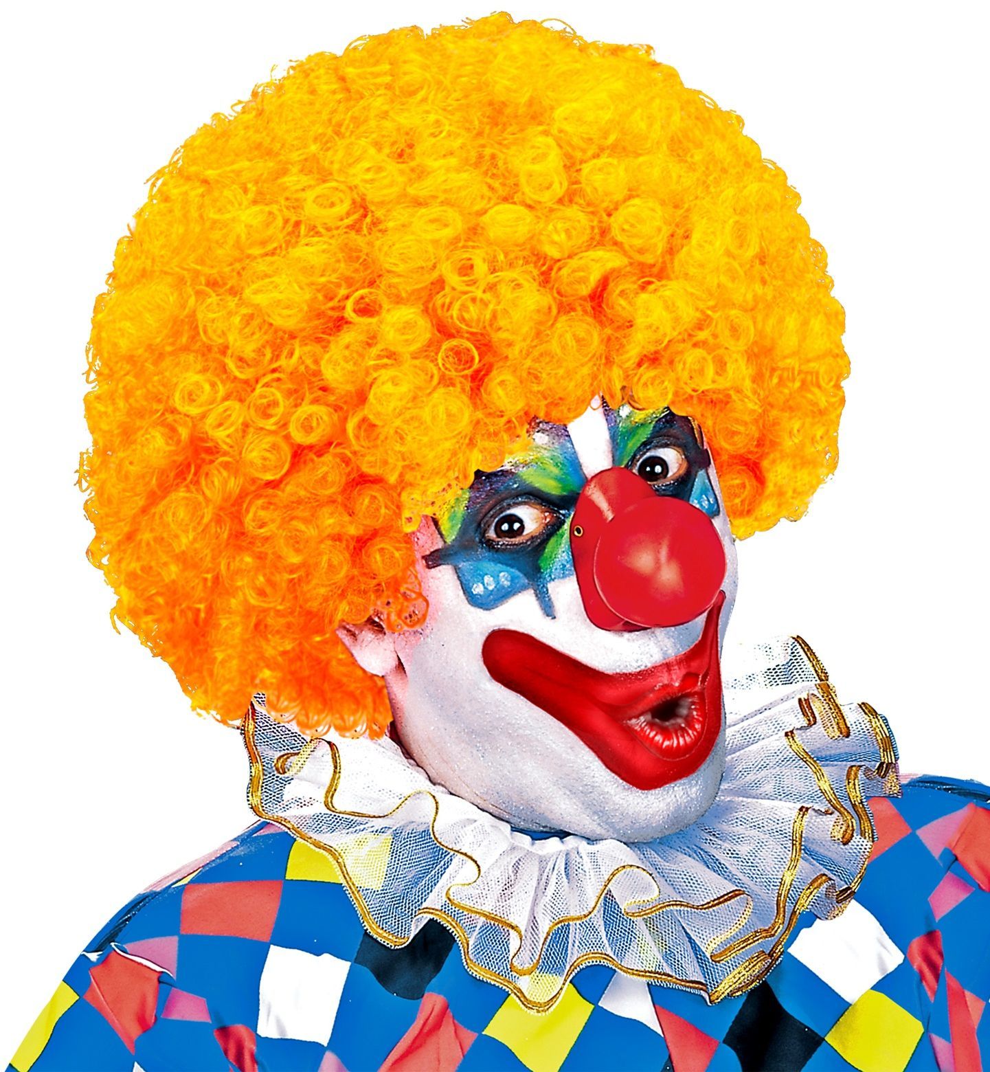 Oranje Clowns Pruik