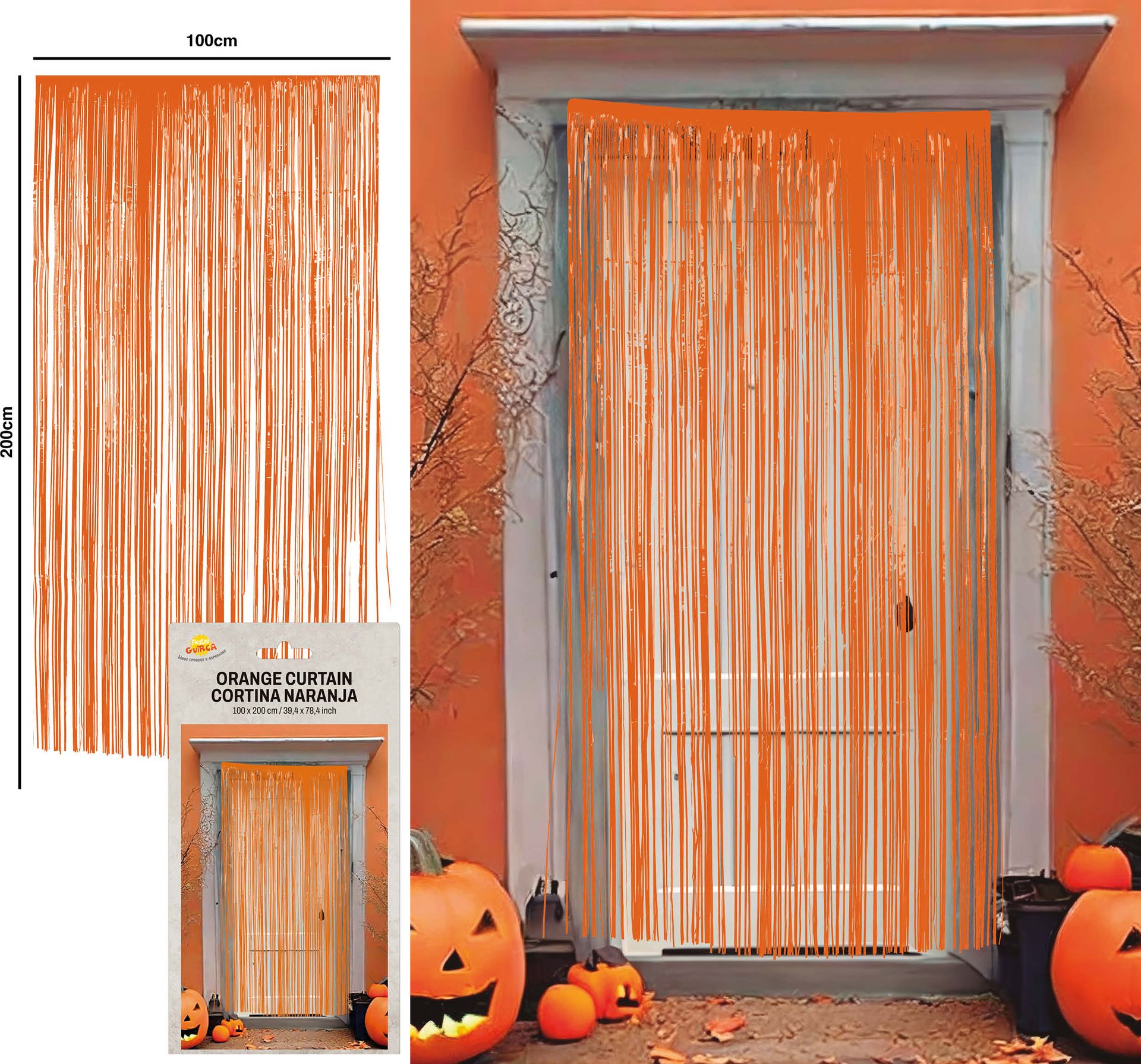 Oranje Folie Gordijn Halloween