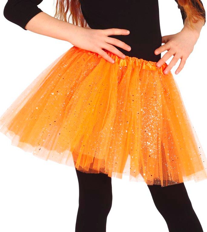 Oranje Glitter Tutu Rokje Kind