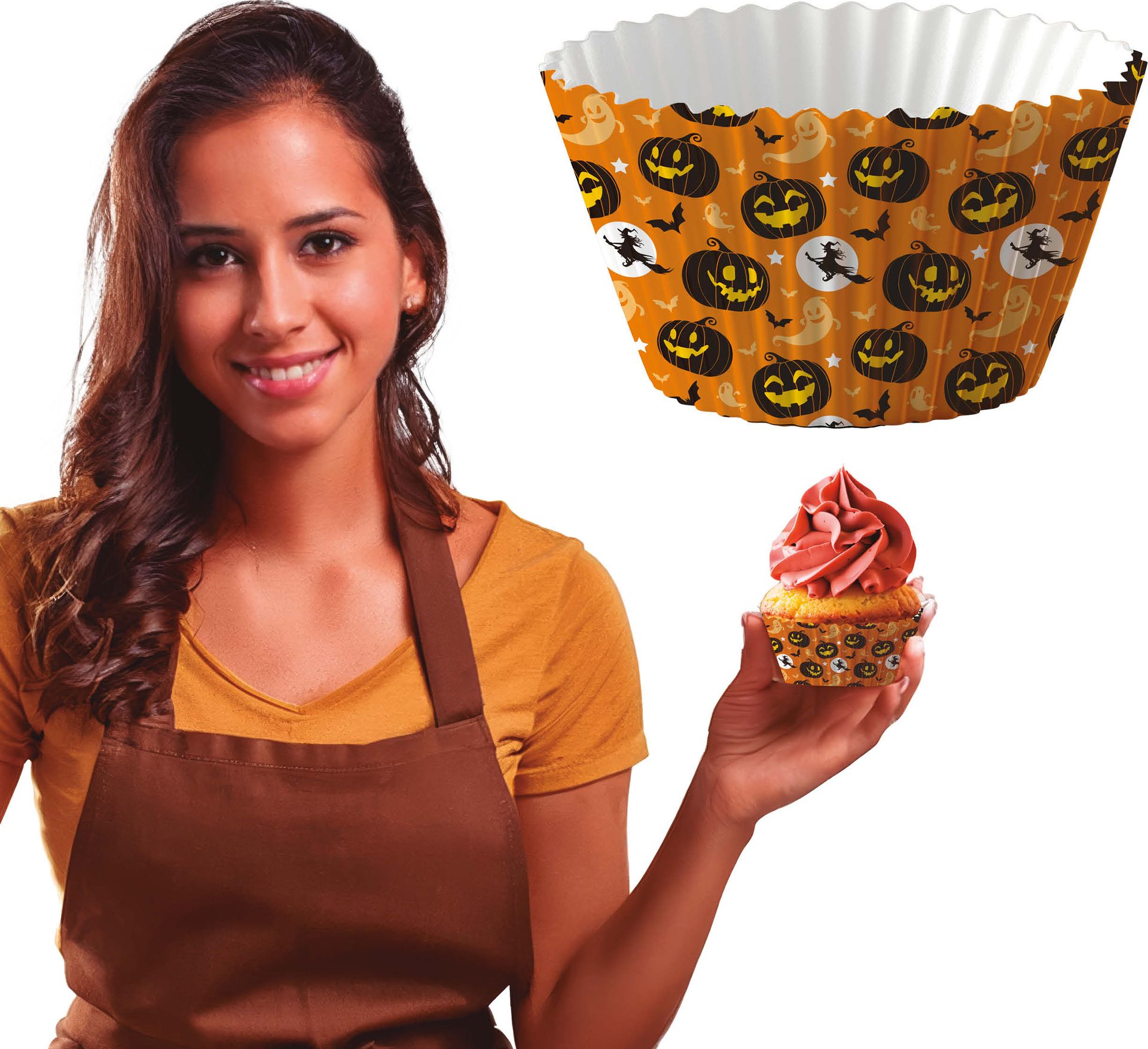 Oranje Halloween Pumpkins Cupcake Vormpjes
