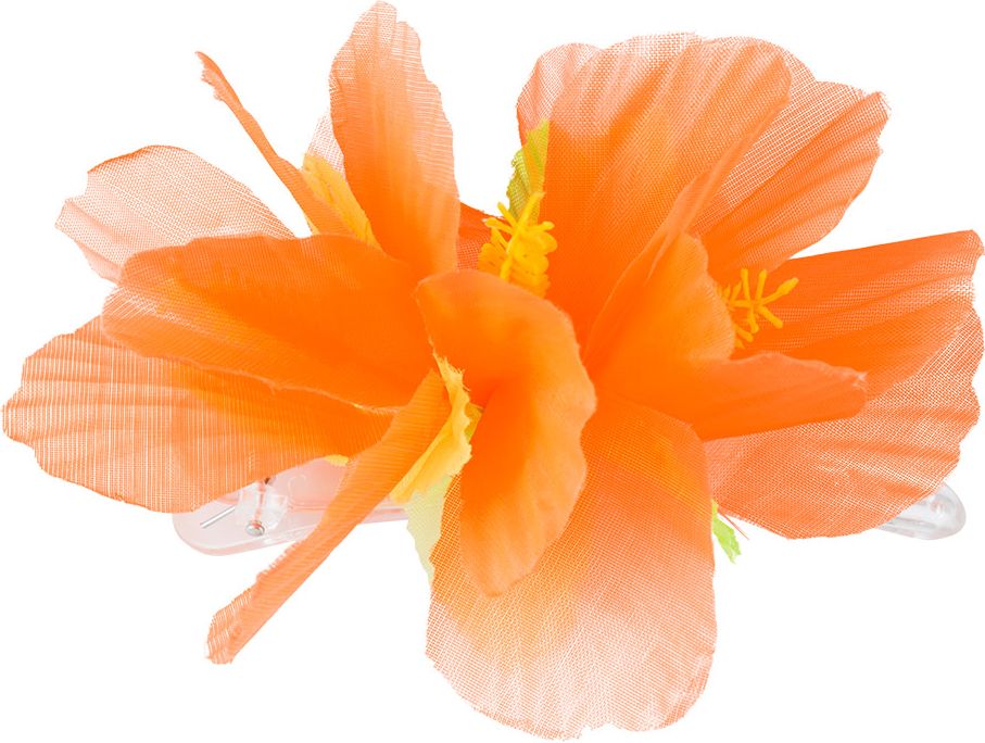 Oranje hawaii bloem haarclip