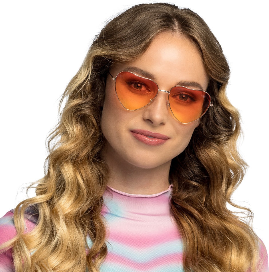 Oranje Hippie Harten Bril