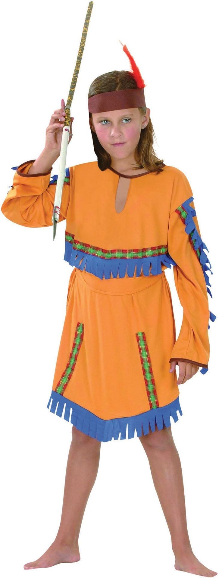 Oranje indianen Meisjes Kostuum