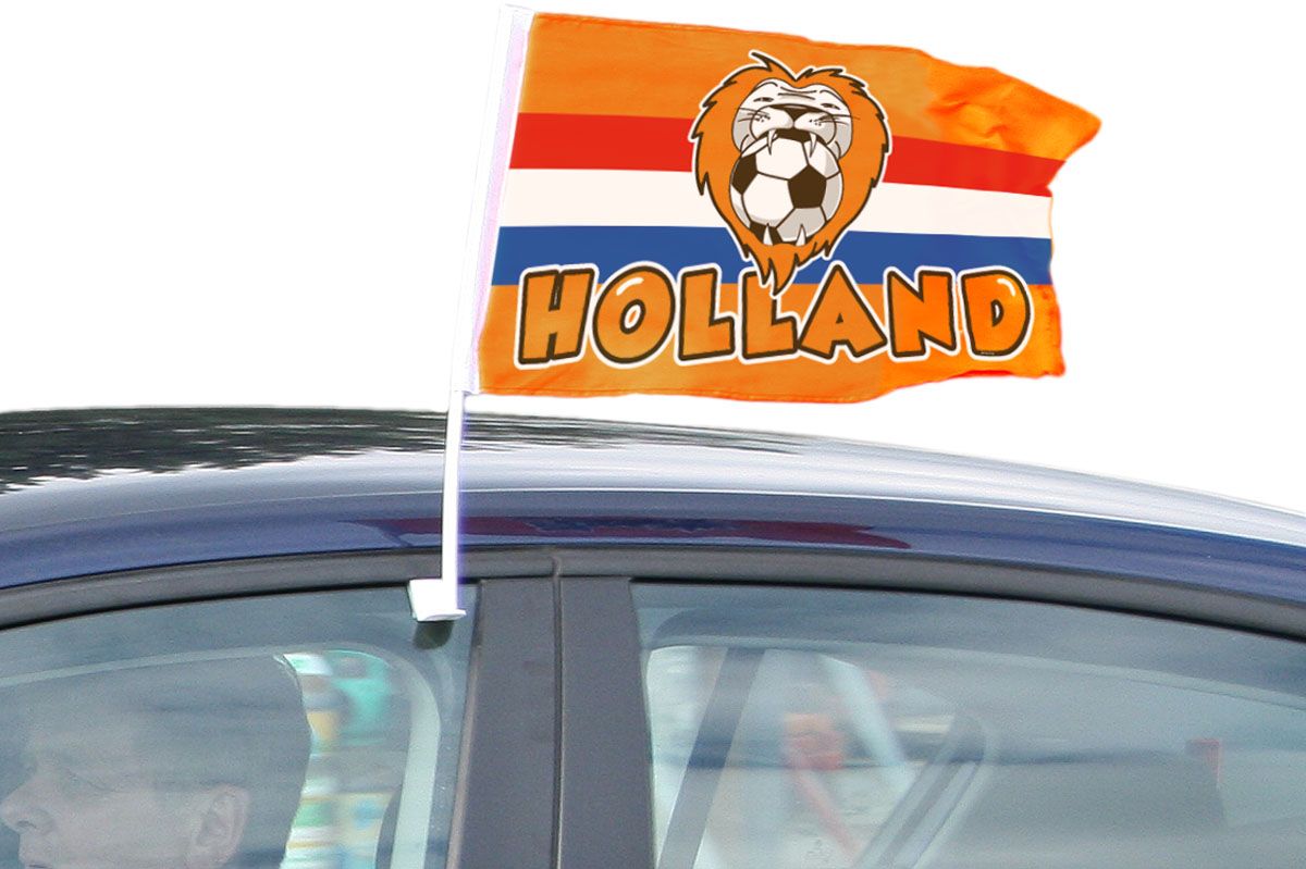 Oranje leeuw supporter autovlag