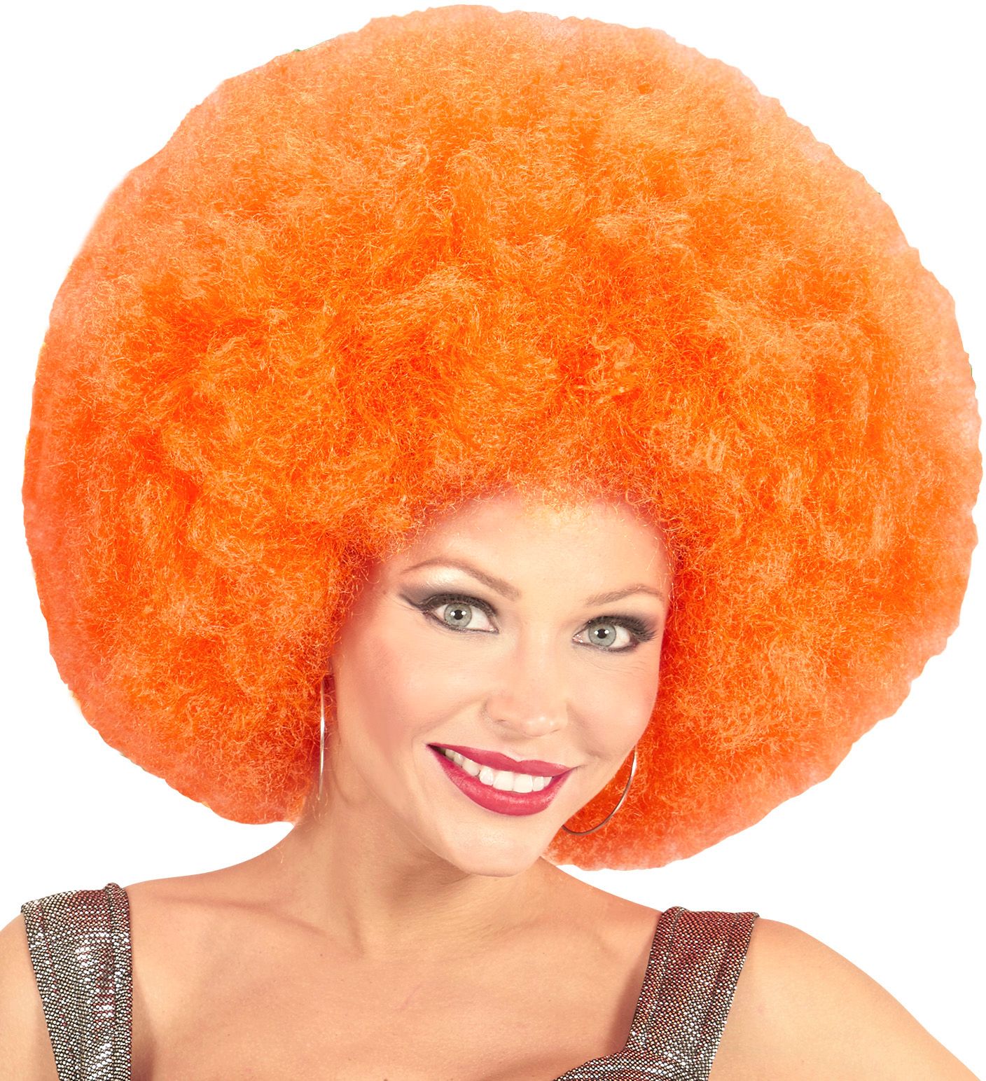 Oranje Maxi Afro Pruik