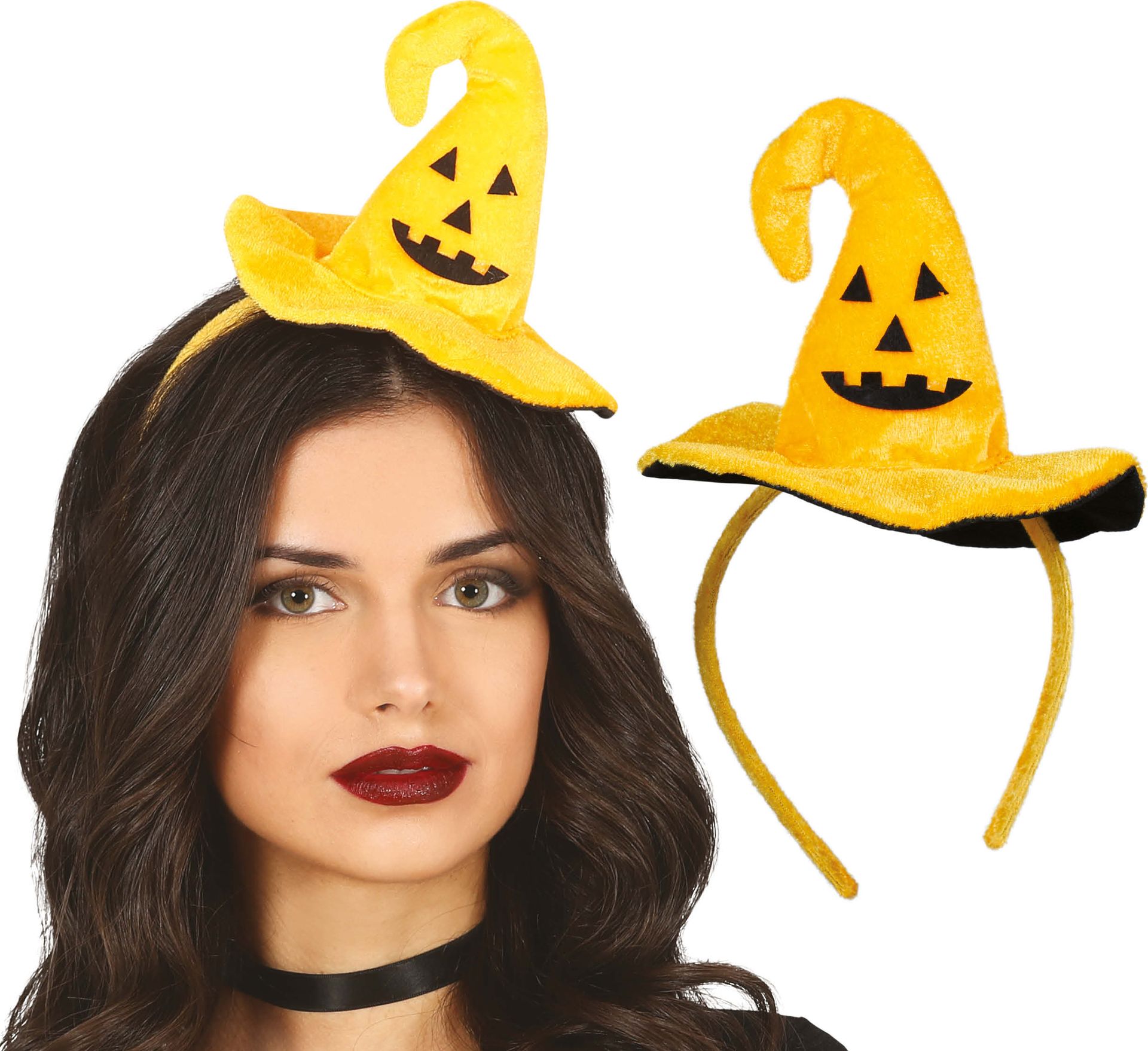 Oranje Mini Heksenhoedje Tiara