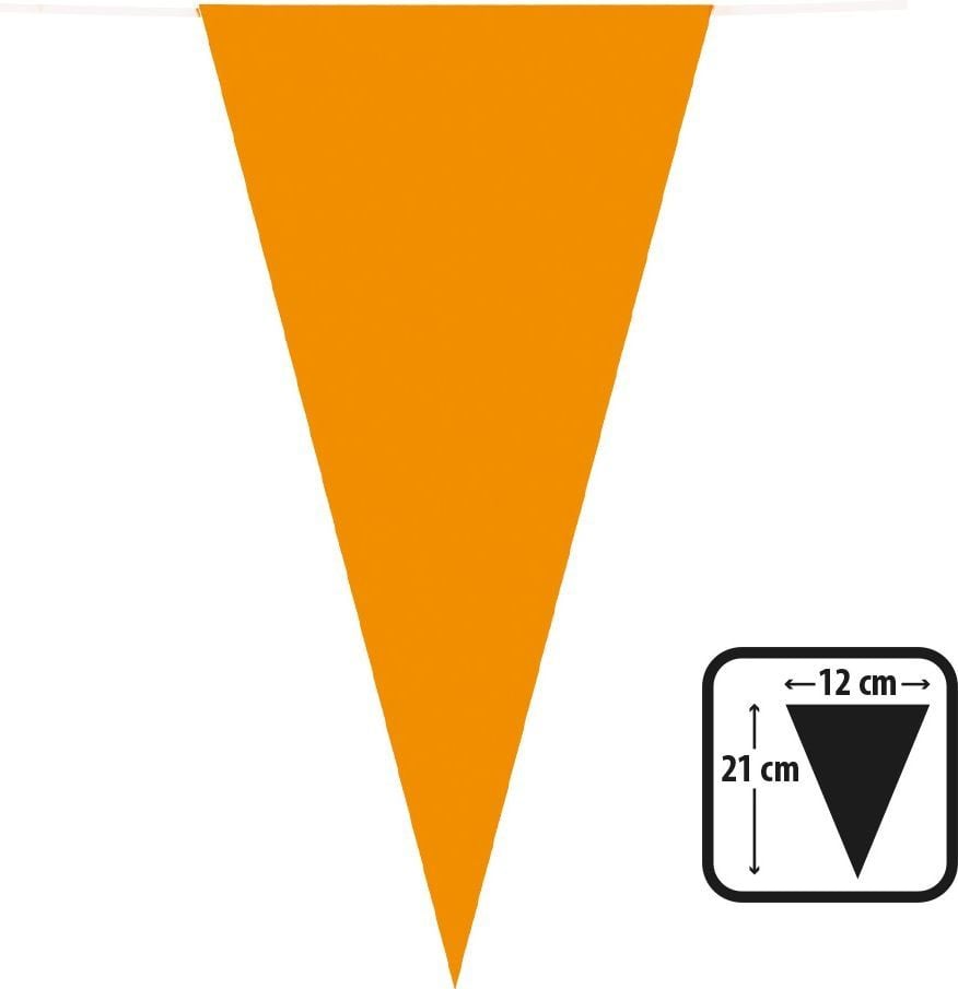 Oranje papieren vlaggenlijn 10 meter