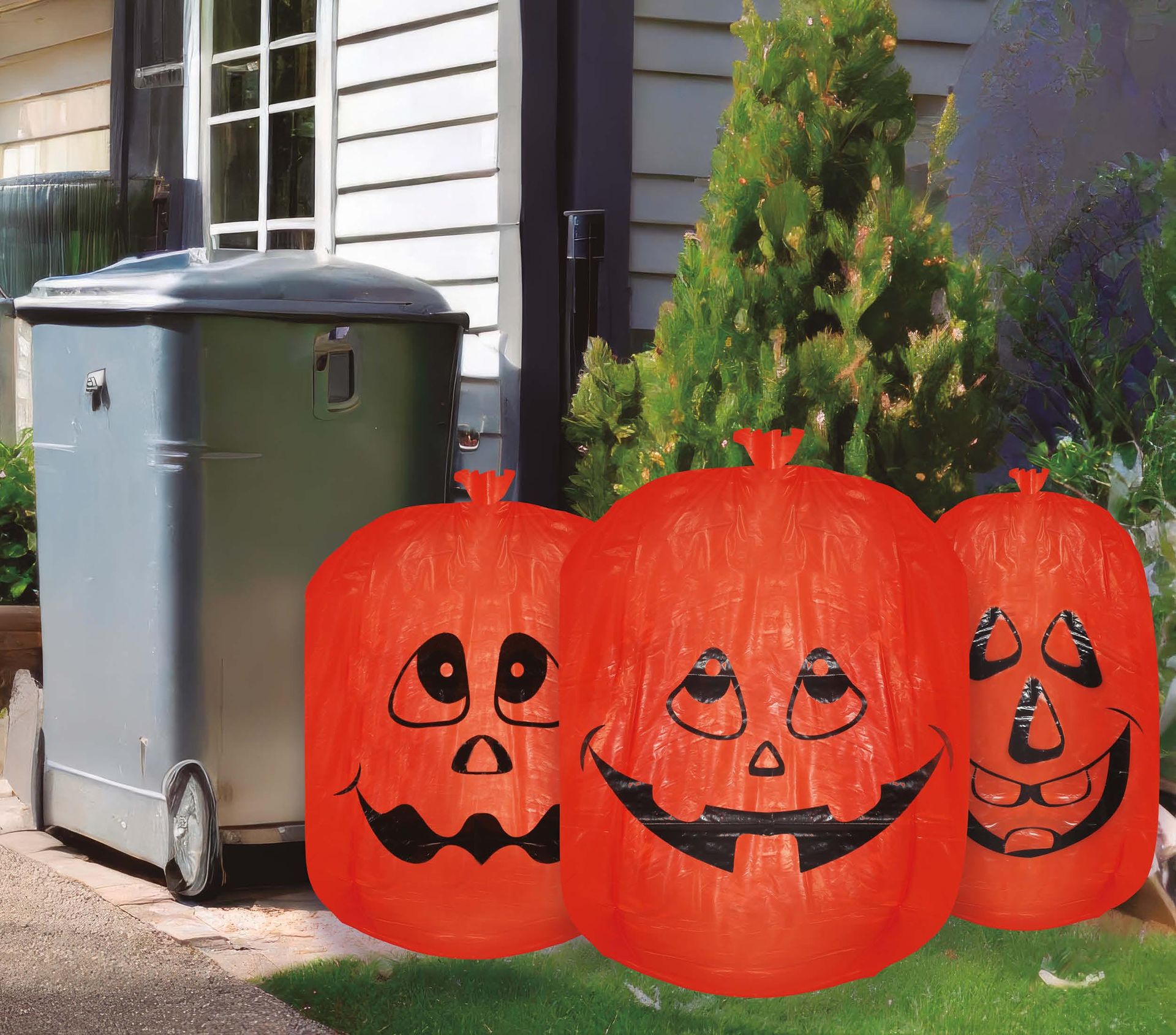 Oranje Pompoen Afvalzakken Halloween