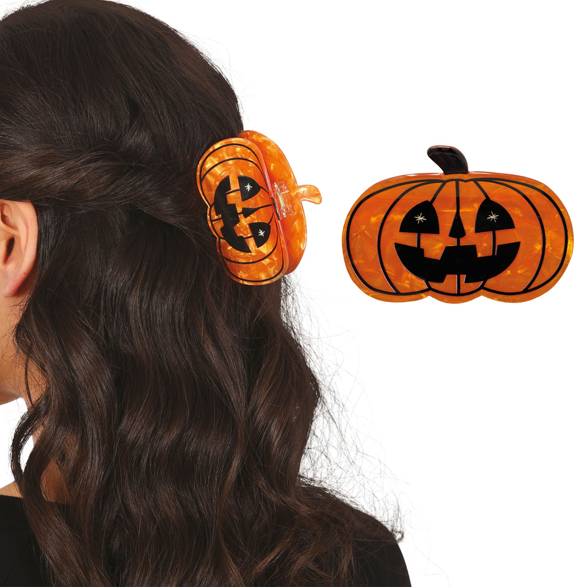 Oranje Pompoen Haarclip Halloween
