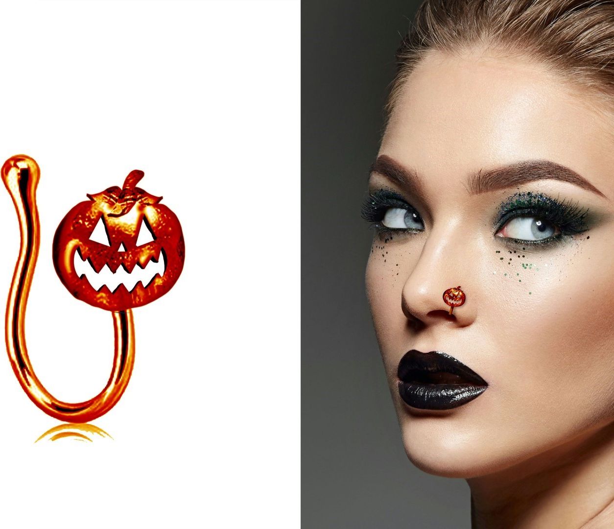 Oranje Pompoen Neuspiercing