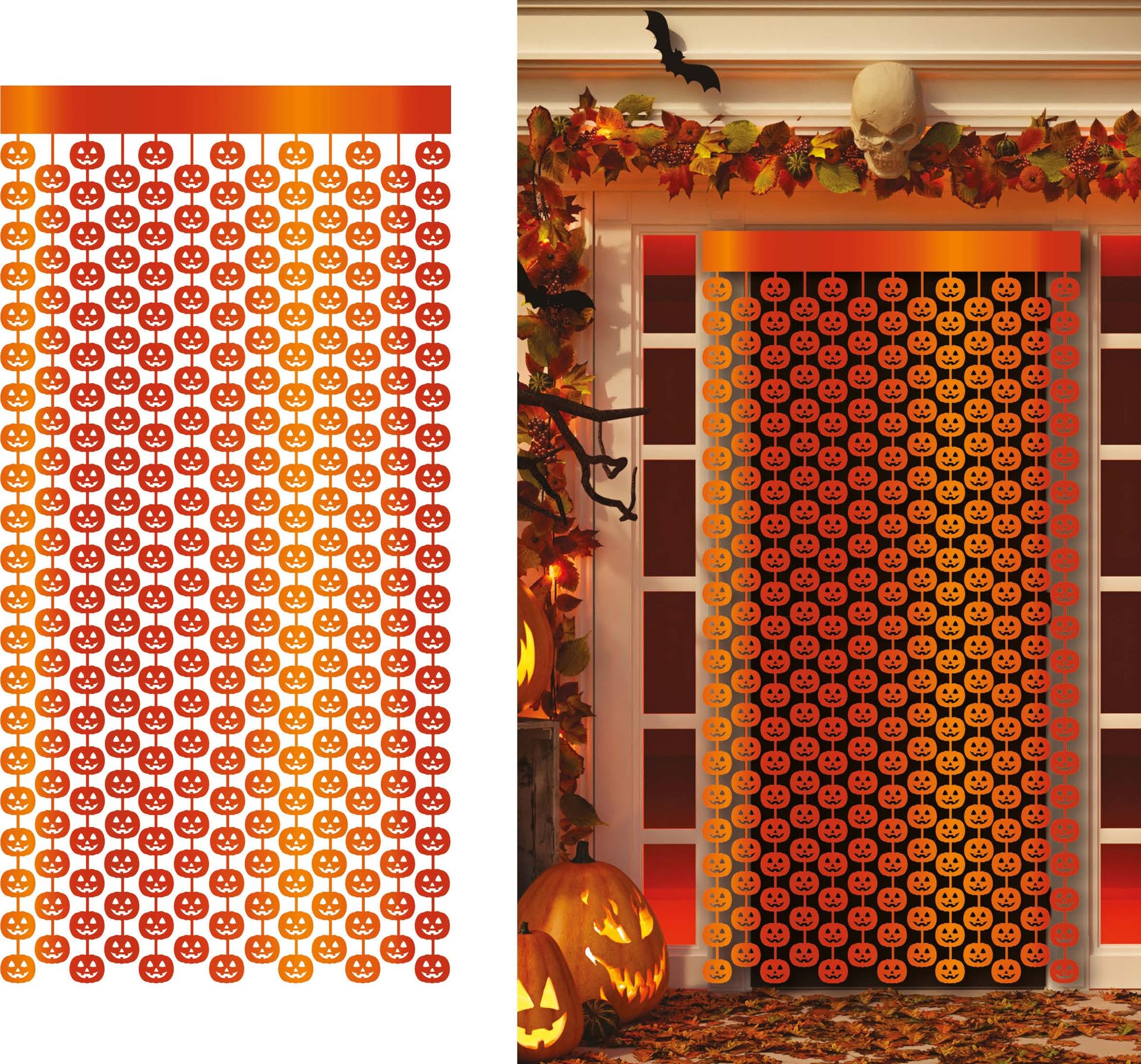Oranje Pompoenen Deurgordijn