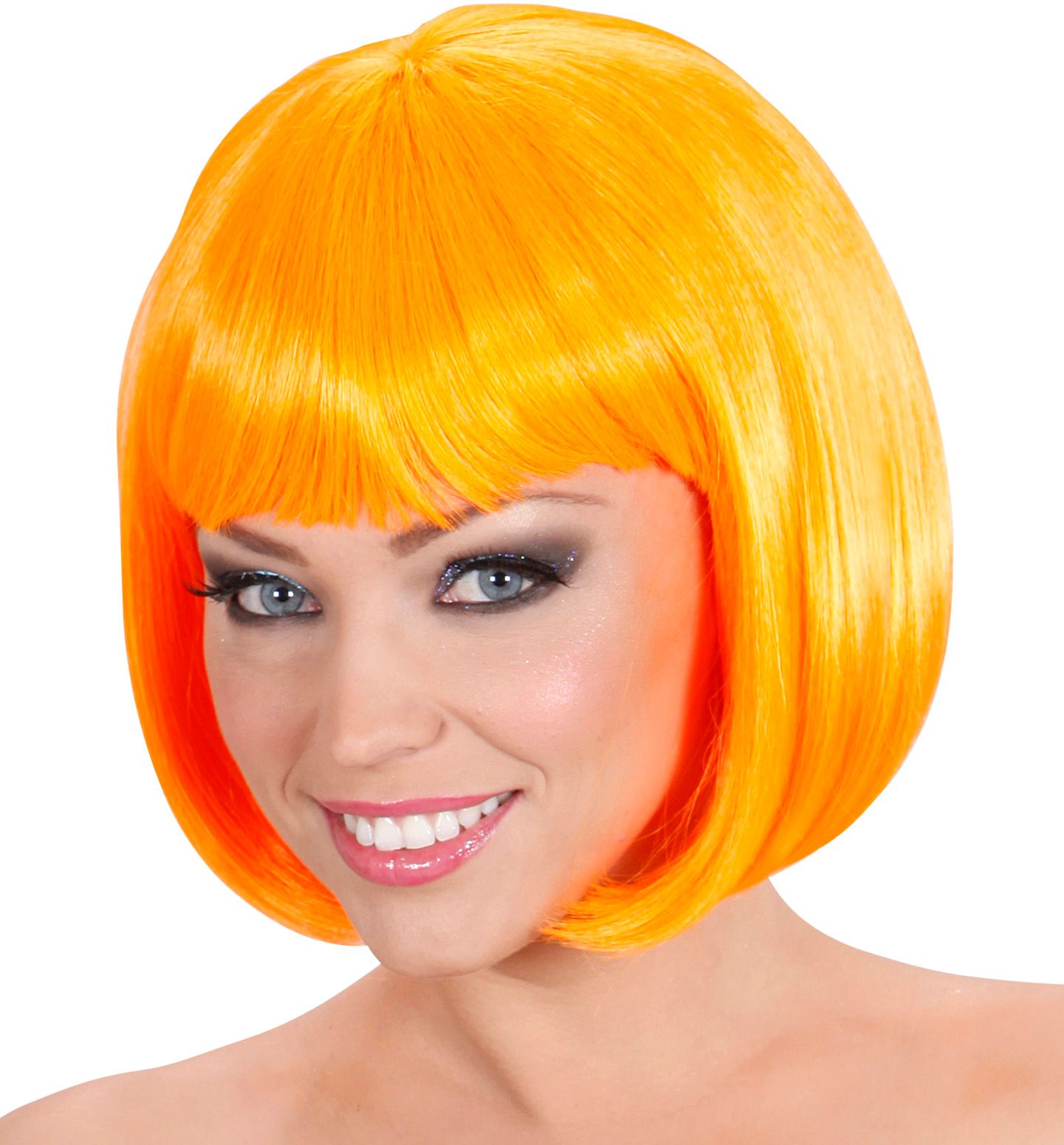 Oranje pruik kort haar