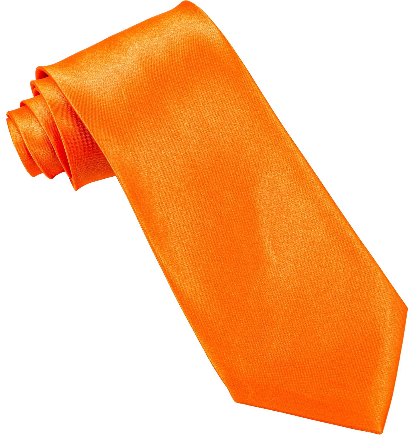 Oranje satijnen stropdas
